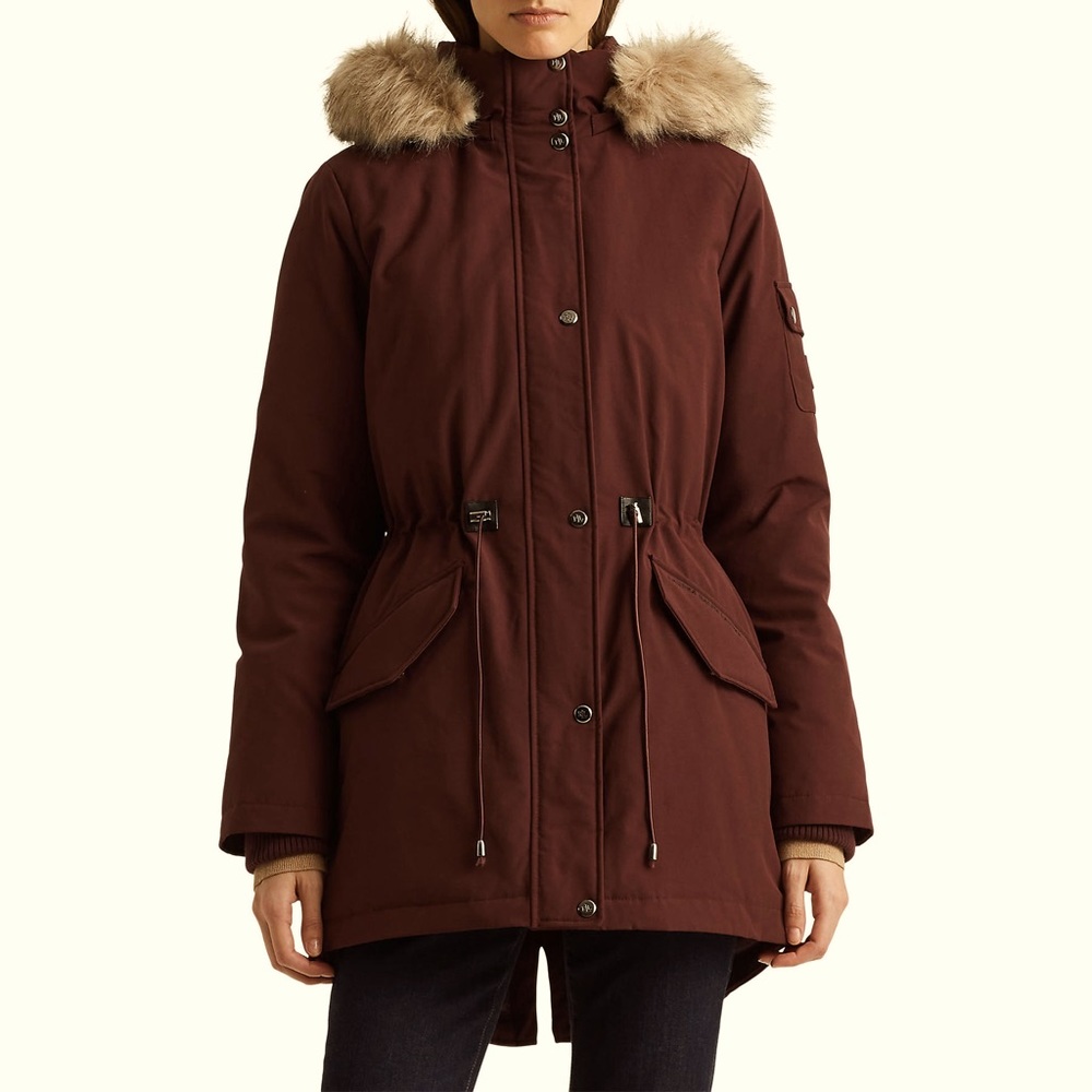 Lauren Ralph Lauren Faux Fur Women's Jacket - Pinot Noir